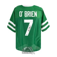 Ken O'Brien Autographed New York Custom Green Football Jersey - BAS