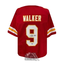 Kenneth Walker Autographed Kansas City Custom Red Football Jersey - BAS