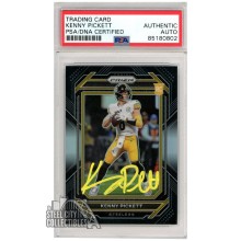 Kenny Pickett 2022 Panini Chronicles Prizm Black Silver Autograph Rookie Card #PB-6 PSA/DNA (Yellow)