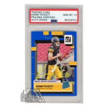 Kenny Pickett 2022 Panini Donruss Blue Press Proof Autograph Rookie Card #301 PSA/DNA 10 (Yellow)