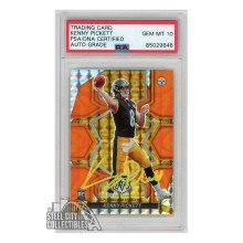 Kenny Pickett 2022 Panini Mosaic Reactive Orange Autograph Rookie Card #301 PSA/DNA 10 (Yellow)