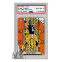 Kenny Pickett 2022 Panini Mosaic Orange Reactive NFL Debut Autograph Rookie Card #270 PSA/DNA 10 (Yellow)