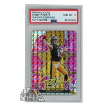 Kenny Pickett 2022 Panini Mosaic Camo Pink Autograph Rookie Card #301 PSA/DNA 10 (Yellow)
