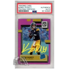 Kenny Pickett 2022 Panini Optic Pink Autograph Rookie Card #201 PSA/DNA (Yellow)