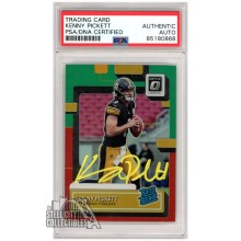 Kenny Pickett 2022 Panini Optic Preview Green Red Autograph Rookie Card #P-301 PSA/DNA (Yellow)