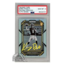 Kenny Pickett 2022 Panini Prizm Black & White Variation Autograph Rookie Card #301 PSA/DNA 10 (Yellow)