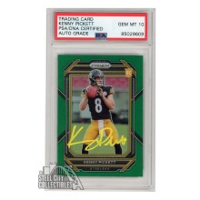 Kenny Pickett 2022 Panini Prizm Green Autograph Rookie Card #301 PSA/DNA 10 (Yellow)