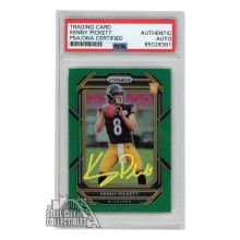 Kenny Pickett 2022 Panini Prizm Green Autograph Rookie Card #301 PSA/DNA (Yellow)