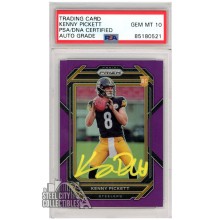Kenny Pickett 2022 Panini Prizm Purple Autograph Rookie Card /125 #301 PSA/DNA 10 (Yellow)