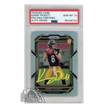 Kenny Pickett 2022 Panini Prizm Silver Autograph Rookie Card #301 PSA/DNA 10 (Yellow)
