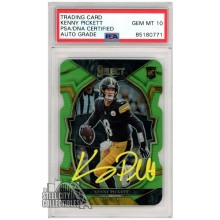 Kenny Pickett 2022 Panini Select Concourse Black Green Cut Autograph Rookie Card /299 #64 PSA/DNA 10 (Yellow)