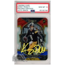 Kenny Pickett 2022 Panini Select Concourse Red Blue Die Cut Autograph Rookie Card #64 PSA/DNA 10 (Yellow)