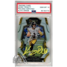 Kenny Pickett 2022 Panini Select Premier Level Silver Die Cut Autograph Rookie Card #182 PSA/DNA 10 (Yellow)