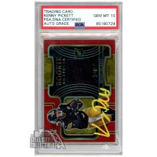 Kenny Pickett 2022 Panini Select Rookie Swatches Red Autograph Jersey Card #RSW-1 PSA/DNA 10 (Yellow)