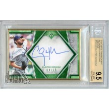 Clayton Kershaw 2019 Topps Transcendent Variation Emerald Autograph Card #TCVA-CK 4/15 BGS 9.5