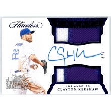 Clayton Kershaw 2019 Panini Flawless Dual Patch Auto Card 6/7 (Surface Damage)