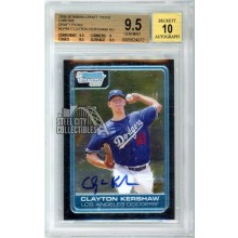Clayton Kershaw 2006 Bowman Chrome 1st Rookie Autograph Card #DP84 BGS 9.5