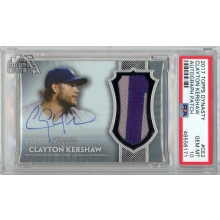Clayton Kershaw 2017 Topps Dynasty Patch Autograph Card #AP-CE2 2/10 PSA 10