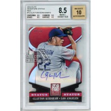 Clayton Kershaw 2014 Panini Donruss Elite Status Red Autograph Card #13 4/10 BGS 8.5
