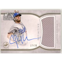 Clayton Kershaw 2018 Topps Definitive Patch Autograph Card #DCAR-CK 17/35