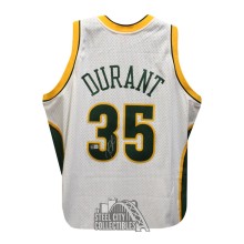 Kevin Durant Autographed Seattle Mitchell & Ness White Basketball Jersey - BAS