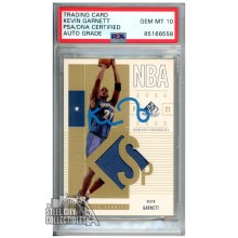 Kevin Garnett 2002-03 SP Game Used Edition Autograph Jersey Card #56 PSA/DNA 10 (Light Blue)