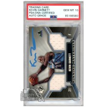 Kevin Garnett 2005-06 Upper Deck SPX Winning Materials Autograph Jersey Card #WM-KG PSA/DNA 10 (Light Blue)