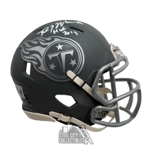 Kevin Mawae HOF 2019 Autographed Tennessee Titans Slate Mini Football Helmet - BAS