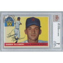 Harmon Killebrew 1955 Topps Rookie Card #124 BVG 7 Near Mint