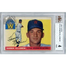 Harmon Killebrew 1955 Topps Rookie Card #124 BVG 4 VG-EX