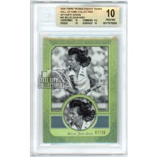 Billie Jean King 2020 Topps Transcendent Tennis VIP Green Card #45 /20 BGS 10