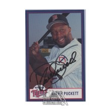 Kirby Puckett Autographed Minnesota Twins Postcard - JSA