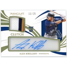Alex Kirilloff 2021 Panini Immaculate Clutch Rookie Patch Autograph Card #CCR-AK 11/25