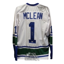 Kirk McLean Autographed Vancouver Custom White Hockey Jersey - BAS