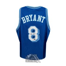 Kobe Bryant Autographed Los Angeles Custom Blue Basketball Jersey - BAS LOA