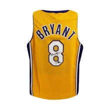 Kobe Bryant Autographed Los Angeles Lakers Nike Swingman Gold Basketball Jersey - BAS LOA