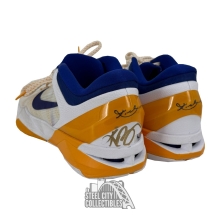 Kobe Bryant Autographed Nike Kobe White/Gold/Purple Basketball Shoes - JSA LOA/Panini