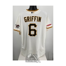 Konnor Griffin Autographed Pittsburgh Pirates Nike Authentic Collection White Baseball Jersey - MLB (Smeared)