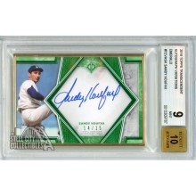 Sandy Koufax 2019 Topps Transcendent Variation Emerald Autograph Card #TCVA-SK 14/15 BGS 9