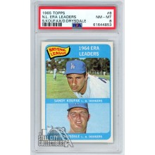 Sandy Koufax & Don Drysdale 1965 Topps NL ERA Leaders Card #8 PSA 8 NM-MT (853)