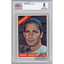 Sandy Koufax 1966 Topps Card #100 BVG 8 NM-MT
