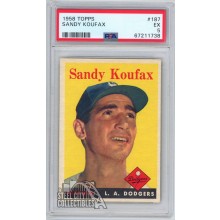 Sandy Koufax 1958 Topps Card #187 PSA 5 EX