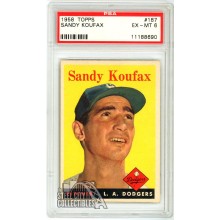 Sandy Koufax 1958 Topps Card #187 PSA 6 EX-MT