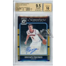 Kristaps Porzingis 2016-17 Panini Optic Gold Autograph Card #46 10/10 BGS 9.5 Auto 10