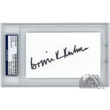 Bowie Kuhn Autographed Index Card PSA/DNA (Cracked)