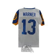 Kurt Warner HOF 17 Autographed Saint Louis Custom White Football Jersey-BAS (#3 Signed)