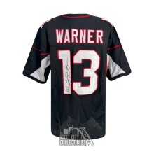 Kurt Warner Autographed Arizona Custom Black Football Jersey - BAS