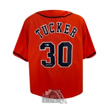 Kyle Tucker Autographed Houston #30 Custom Orange Baseball Jersey - BAS (Bottom 3 Signed)