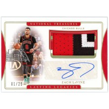Zach LaVine 2019-20 Panini National Treasures Lasting Legacies Game-Used Patch Autograph Card #LL-ZLV 1/25