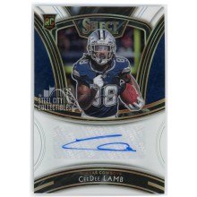 CeeDee Lamb 2020 Panini Select Signatures White Prizm Rookie Autograph Card #SS-CDL 20/20 (Surface Peel)